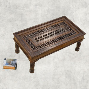 Antique Indian Hand-Carved Wooden Coffee Table