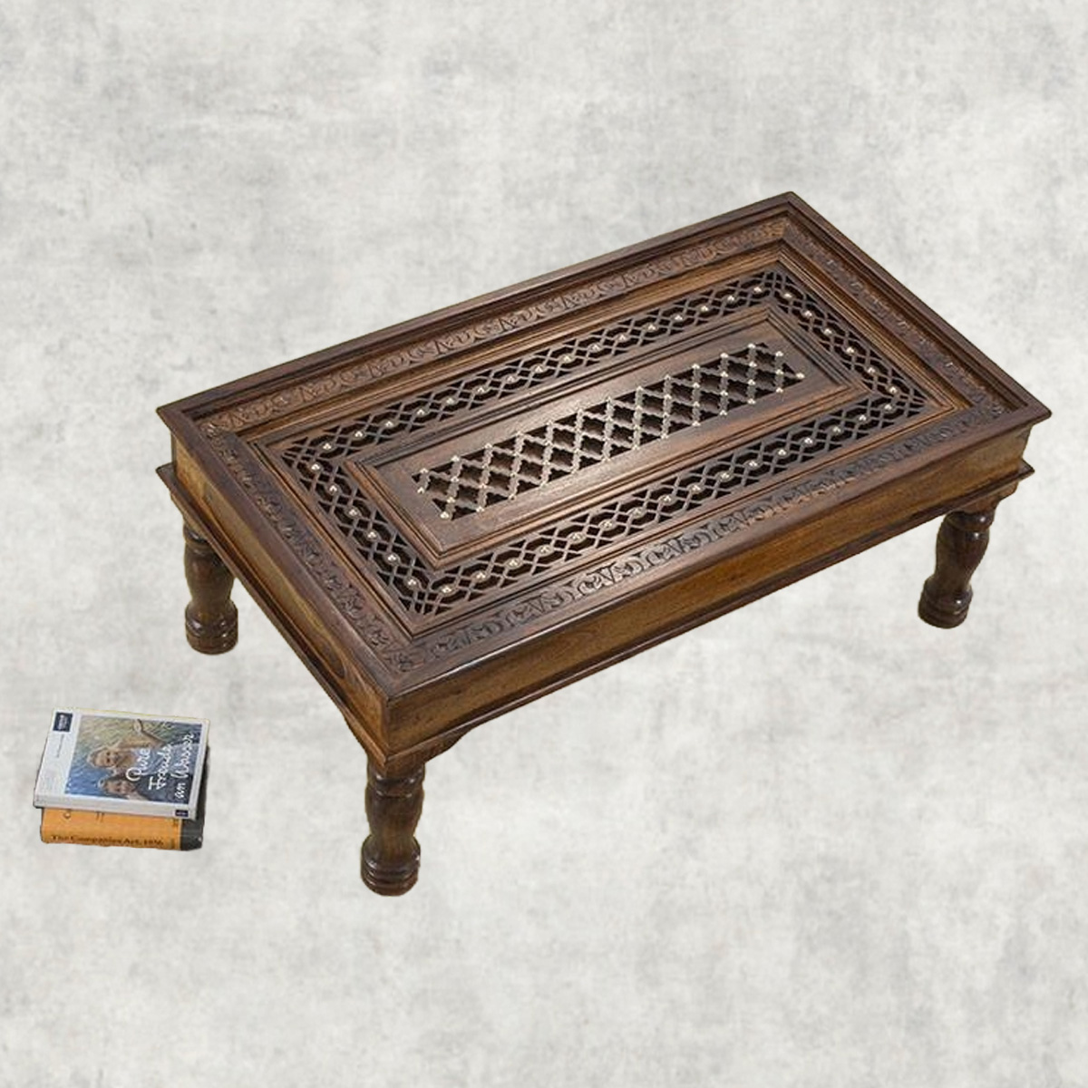 Heritage Indian Hand-Carved Wooden Coffee Table