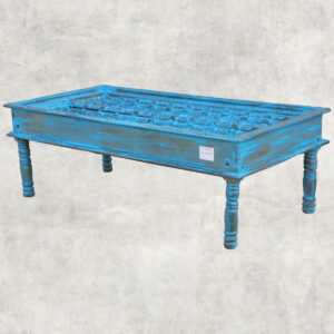Vintage Rajasthani Blue Trunk Coffee Table