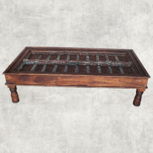 Antique Jodhpur Iron-Strapped Teak Trunk Coffee Table