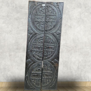 Antique Hand-Carved Indian Teak Double Door Panels