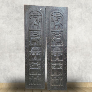 Antique Hand-Carved Indian Tribal Wooden Panels