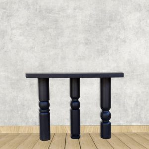 Modern Sculpted-Leg Console Table in Matte Black Finish