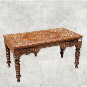 Luxury Handcrafted Mother-of-Pearl Inlay Wooden Table