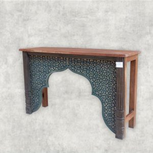 Handcrafted Wooden Console Table with Traditional Jali Carving