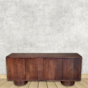 Minimalist Solid Wood Sideboard with Rounded Pedestal Base