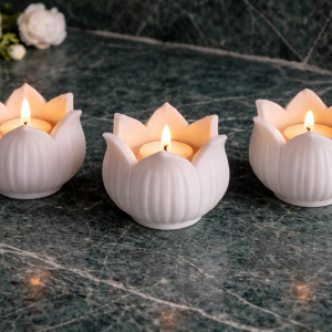 Artisan Marble Lotus Candle Stand Big – DD00101