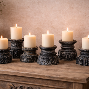 Artisan Bijani Fan-Inspired Candle Stand – DD00123