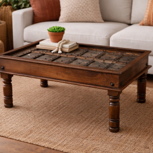 Artisanal Studded Teak Coffee Table – DD0022