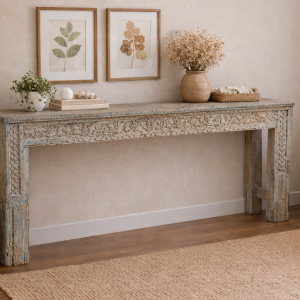 Weathered Verdigris Artisanal Console – DD0027